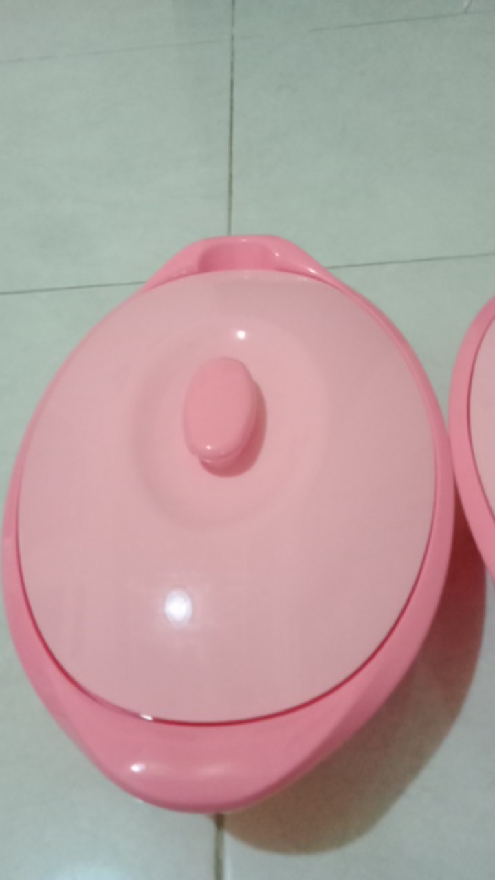Btl-138 Wadah Saji/ Basi Tutup Lonjong/ Mangkok Sayur Oval Tutup Pink Golden Lemon