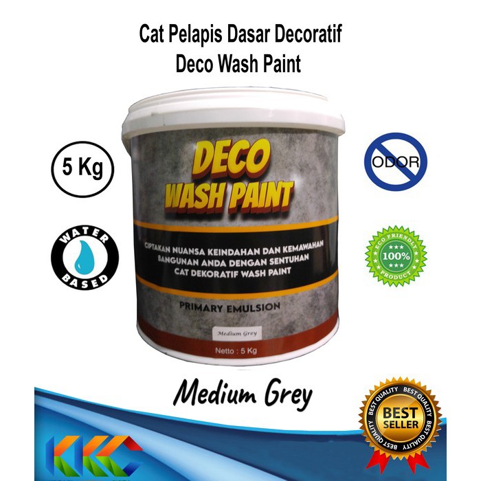 

Cat Emulsi Primer Medium Grey - Deco Wash Paint kemasan 5Kg