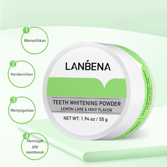 LANBENA Pemutih gigi Teeth Whitening Powder - Memutihkan Gigi pasta gigi Removes