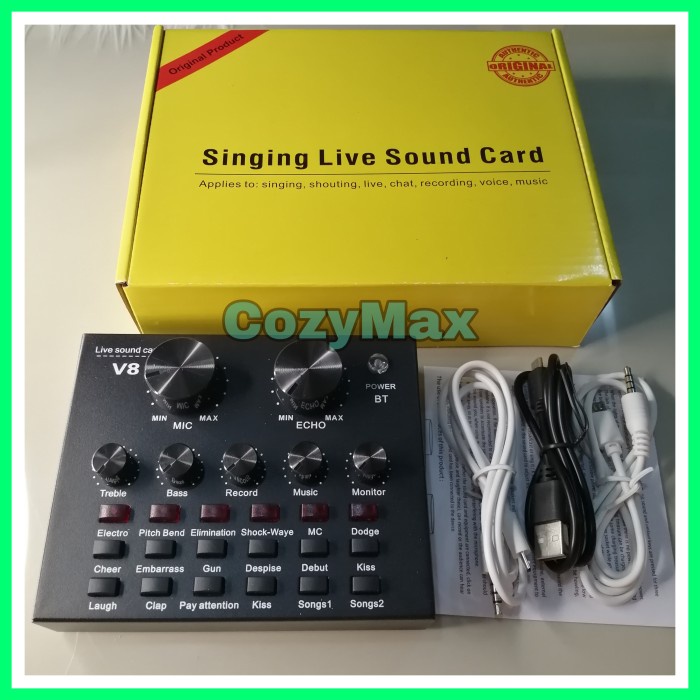 SOUND CARD V8 MIXER BLUETOOTH SOUNDCARD V8 AUDIO USB EXTERNAL SOUNDCAR