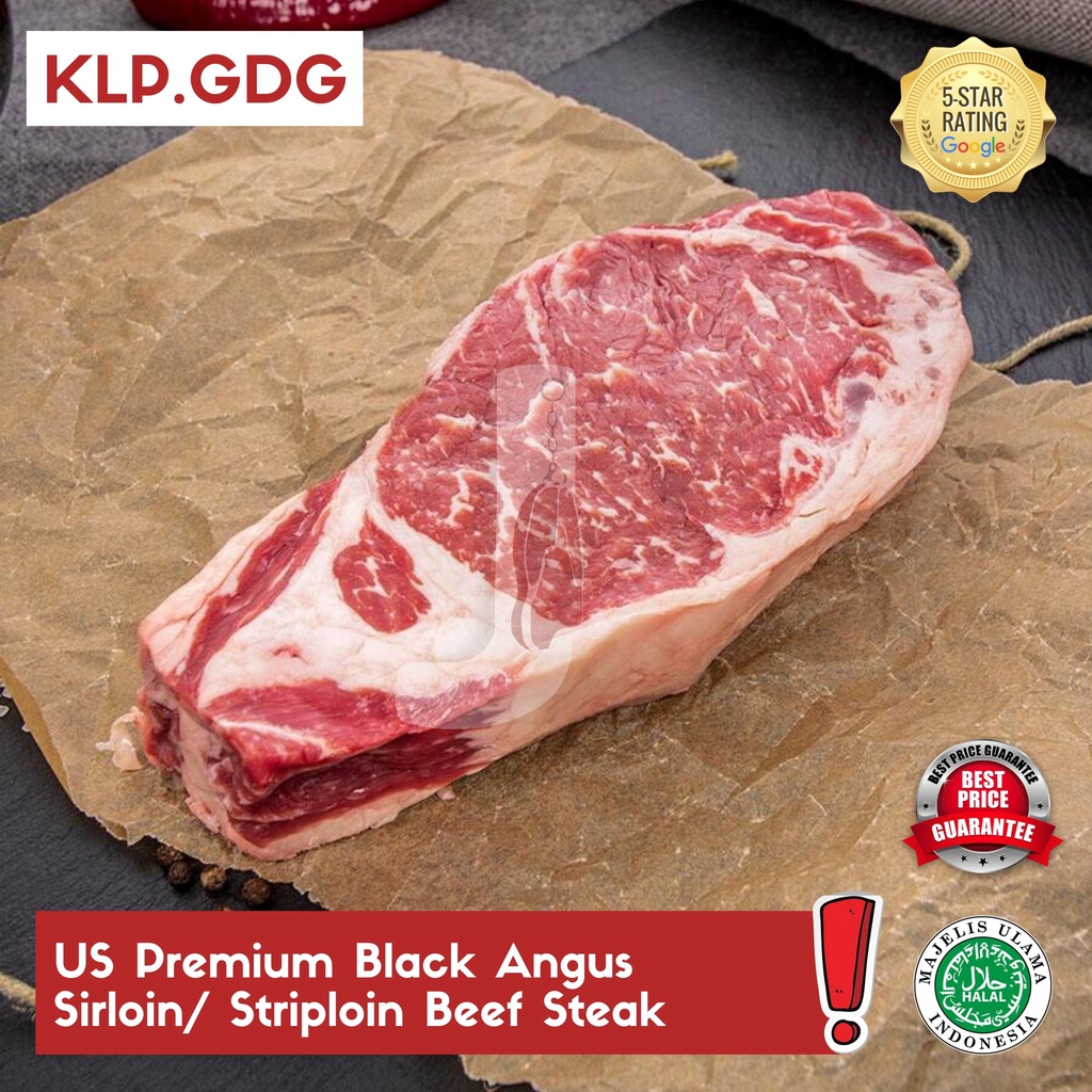 Jual US Premium Black Angus Sirloin/ Striploin Beef Steak MB 23 200gr