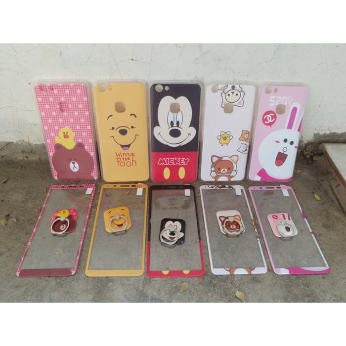 Silicon casing softcase 360 oppo F7 F5 free tempered