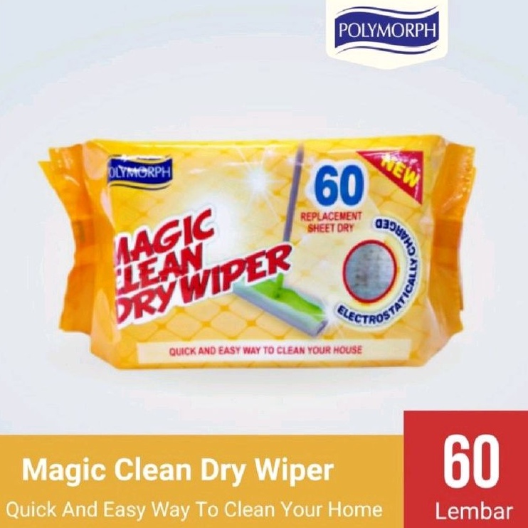 (BELI 5 GRATIS 1) Magic Clean Dry Wiper 60 Sheets Alat Pel Pembersih Lantai Refill Kering Tissue Kering Pembersih Lantai