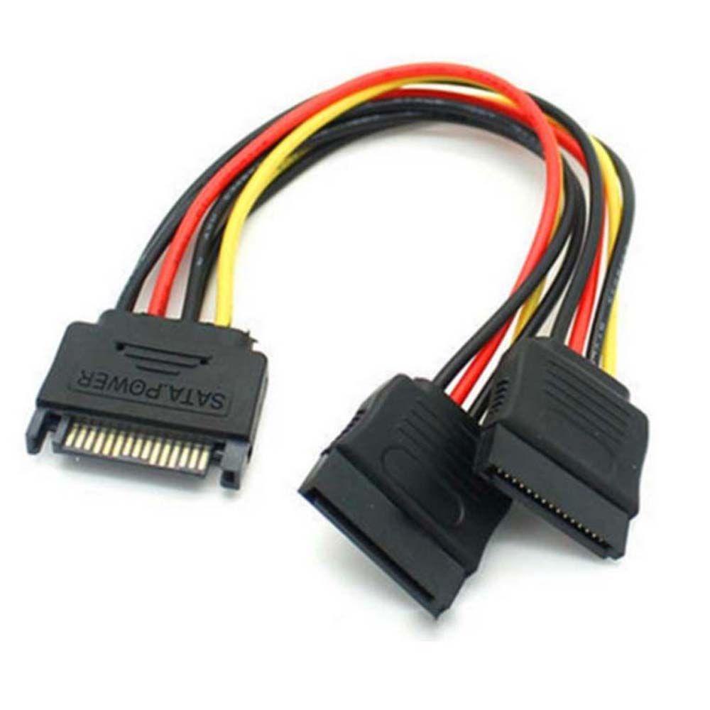 Agustina Hard Disk Power 15Pin High Quality Power Extension Cable PSU Kabel Ekstensi 1sampai2 Kabel Ekstensi Kabel Power Splitter Kabel Penyambung Kabel Power Lead SATA Power Cable