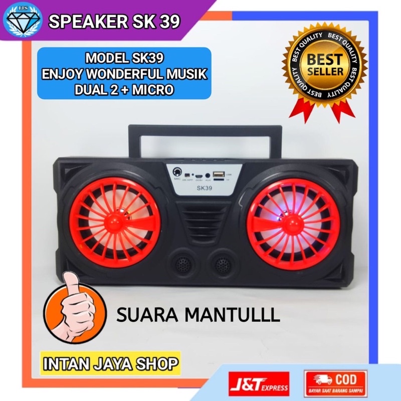 SPEAKER TWS SK-39 + DOUBLE SPEAKER 4INCH. SUARA BASS