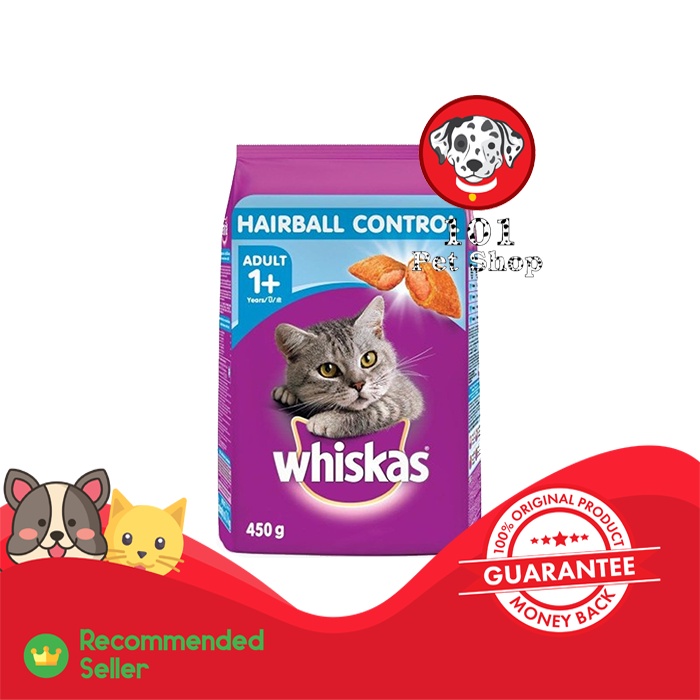 MAKANAN KUCING WHISKAS HAIRBALL CONTROL 450GR