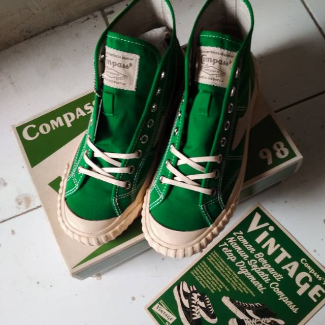 Sepatu Compass Gazelle Hi Green Vintage