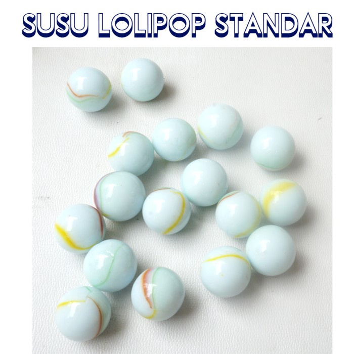 

Kelereng Putih Susu Lolipop Standar pack - PUTIH SUSU LOLIPOP STANDARD