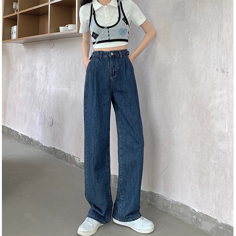 XIAOZHAINV Korean Style High Waist Celana Jeans Wanita 3011