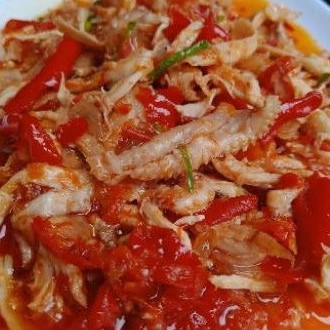 

Ayam Suwir Pedas daun jeruk & cabe Ijo 300gr