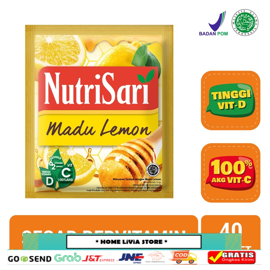 

NutriSari Madu Lemon 40 Sachet - Minuman Buah Vitamin C