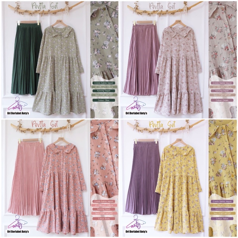 SETELAN ROK PANJANG PEVITA SET BY ANTY