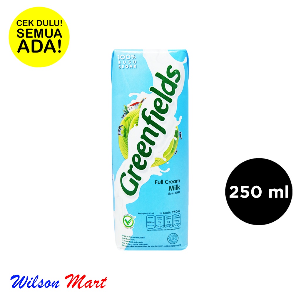 

GREENFIELDS FULL CREAM MILK 250 ML SUSU GREEN FIELDS