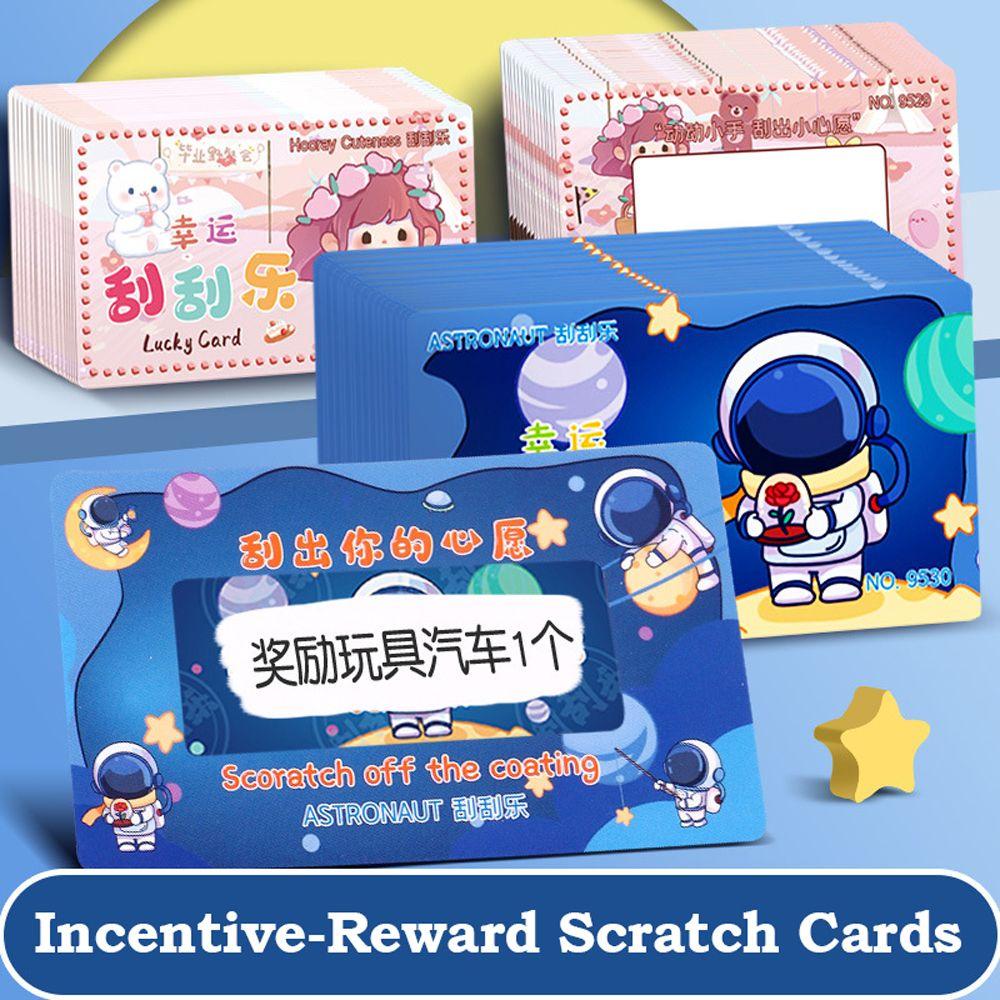 [Elegan] Kartu Gaji Goresan 20Pcs Tulisan Tangan Keluarga Lucky Game Motivasi Kardus Kelas Reward Punch Cards