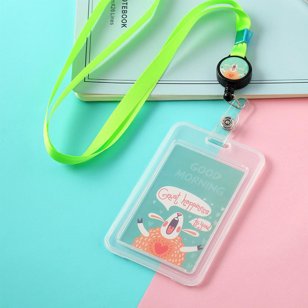 Holder Pelindung Kartu Motif Kartun Dengan Lanyard