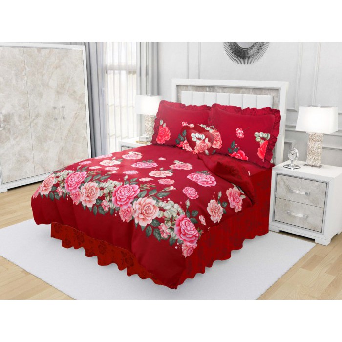 BEDCOVER CALIFORNIA 180X200/ BED COVER SET CALIFORNIA KING RUMBAI  ABELIA