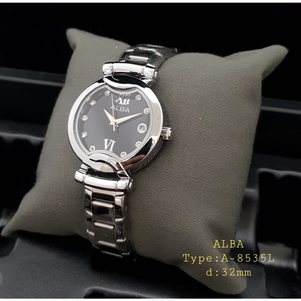 JAM TANGAN WANITA  ALBA RANTAI /Jam Tangan Wanita Alba A8535L STAINLESS STELL/ JAM TANGAN ALBA TANGGAL PERMATA TYPE BARU DAN TERBEST SELLER