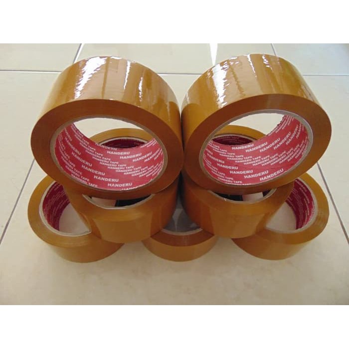 Lakban / OPP / Solasi / Selotip 2&quot; 48 mm 90 Yard Coklat Merk Handeru