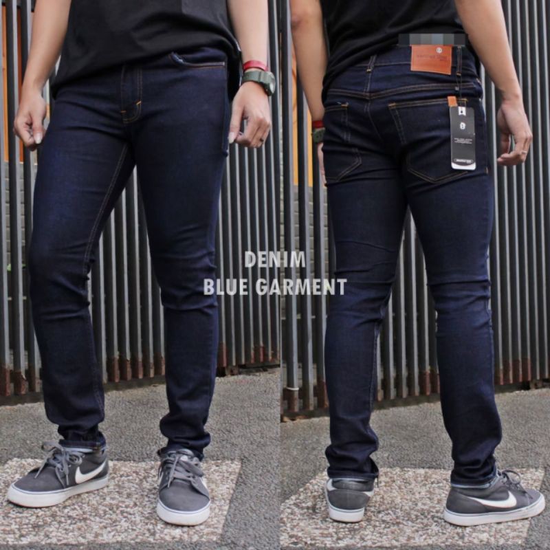 NAKENT DENIM ORIGINAL Celana Jeans Pria celana jeans slimfit warna blue garment art ND01