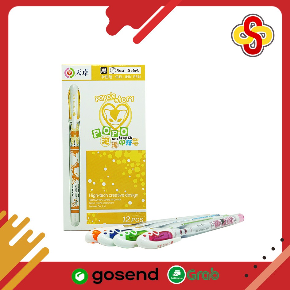 

Pulpen Gel Techjob TG346 Colour 0.5 mm Isi 12 pcs