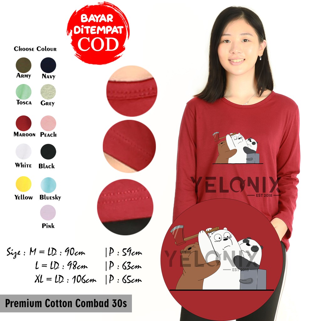 YELONIX - BAJU KAOS LENGAN PANJANG FIGHTING BEAR KARAKTER