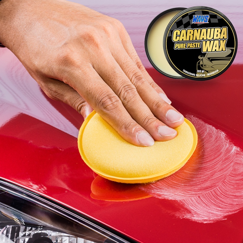 [A014] Ways Carnauba Pure Paste Wax - Pengkilap Coating Body Mobil Motor Efek Daun Talas - FREE Sponge Applicator