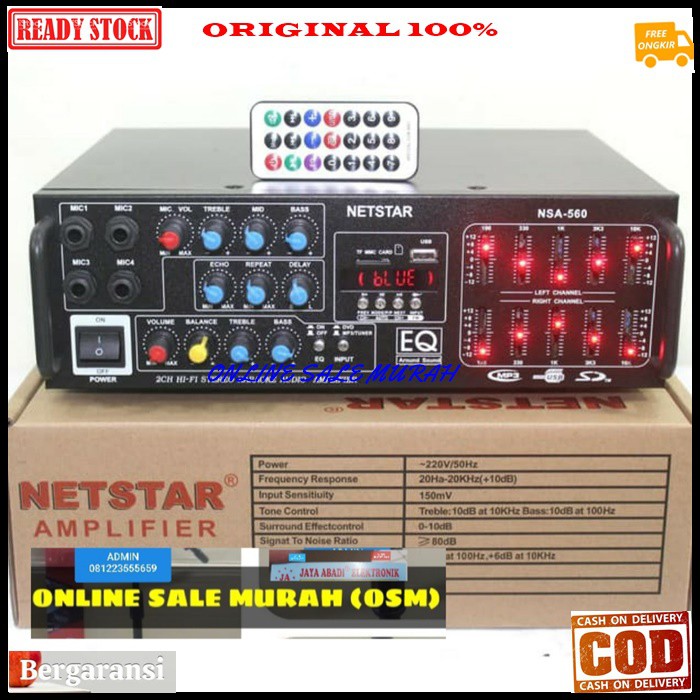 Original 100% digital echo mixer mixing power ampli bluetooth Amplifier bluetoot Equalizer bluetot karaoke blutut USB MP3 player audio sound system profesional pro aux dj vocal vokal 4 channel chanel  MAXSIMAL SPEAKER PASIF UKURAN BISA.SAMPAI 15 INCI SEPA