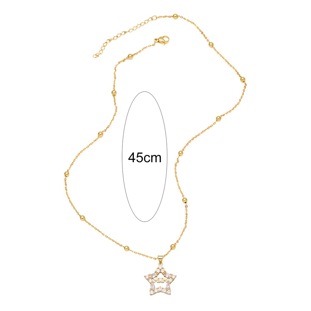 Hu Hu Hu Hu Hu Alat Bantu Pasang Kacamata♡ Kalung Electroplating Bentuk Bintang Aksen Berlian Imitasi Tahan Lama Untuk Wanita