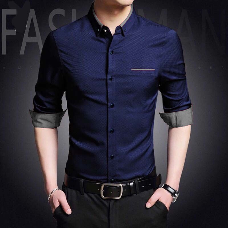 MOKOKOMO HEM TOPMAN KEMEJA FORMAL PRIA ( Uku. L &amp; XL ) LENGAN PANJANG FASHION PRIA