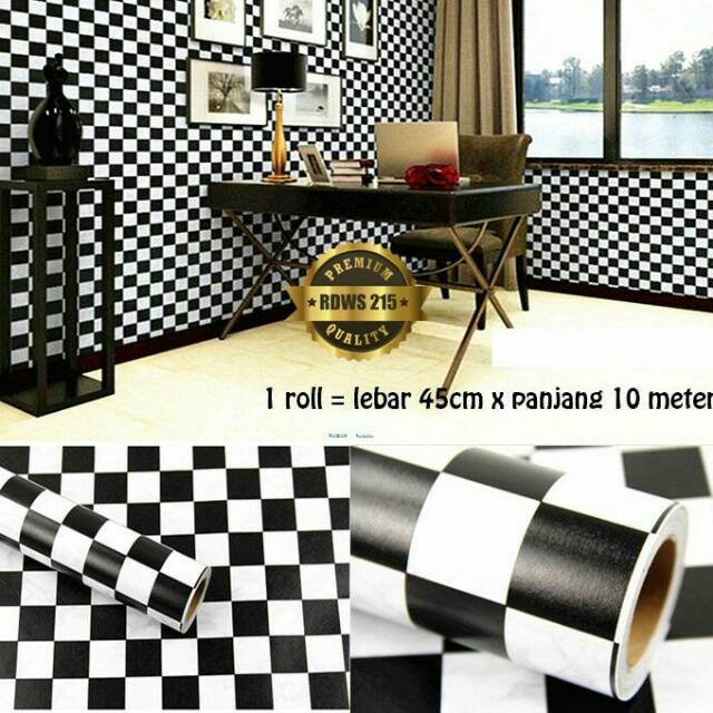 Wallpaper Dinding motif papan catur