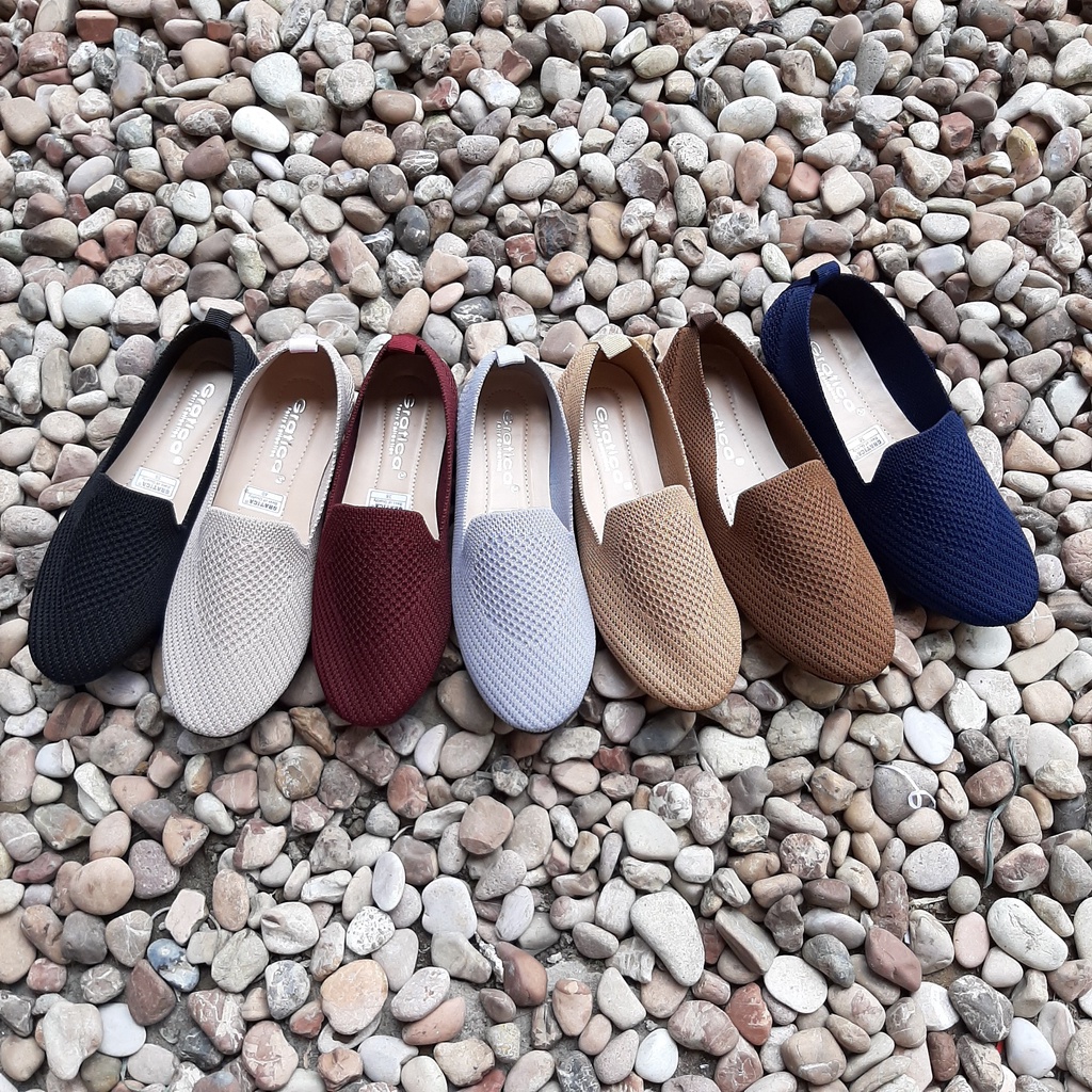 SEPATU RAJUT / FLATSHOES / SEPATU BALET GRATICA LENTUR ALAS KARET SEPATU LEBARAN SEPATU KANTOR BAGUS