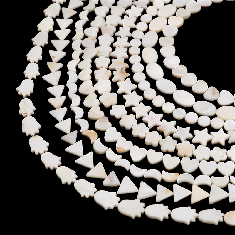 22-70 Pcs Alami Putih Cinta Shell Ibu Mutiara Longgar Spacer Manik-manik untuk Membuat Perhiasan DIY Gelang Kalung Buatan Tangan