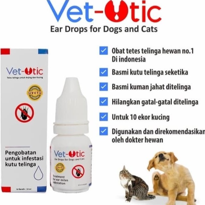 VEO-TIC - Veo Tic Obat Tetes Radang Kutu Luka Telinga Kucing Anjing Kelinci Veotic