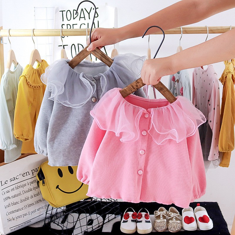 CHUBBI 5 Sweater Cardigan Wol Anak Bayi Perempuan Lace