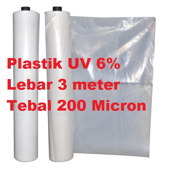 Plastik UV 6% Lebar 3 Meter Tebal 200 micron