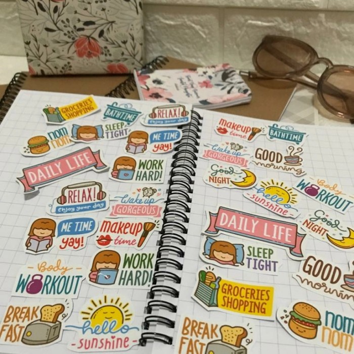 

Estudio 15pcs sticker pack stiker daily life