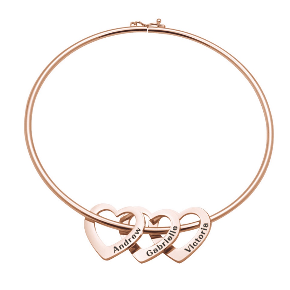 Hu Hu Hu Hu Hu Alat Bantu Pasang Kacamata♡ Gelang Bangle Stainless Steel Ukiran Nama Bentuk Hati Untuk Wanita