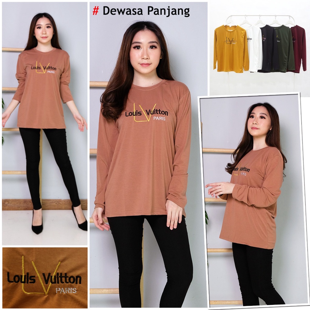 KAOS LENGAN PANJANG WANITA IMPORT BAHAN TEBAL, LEMBUT, ADEM/KAOS PEREMPUAN DEWASA/KAOS WANITA BRANDE