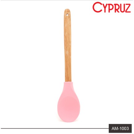 Serving Spoon Silicone + Gagang Bamboo Silicone Series Cypruz AM-1003