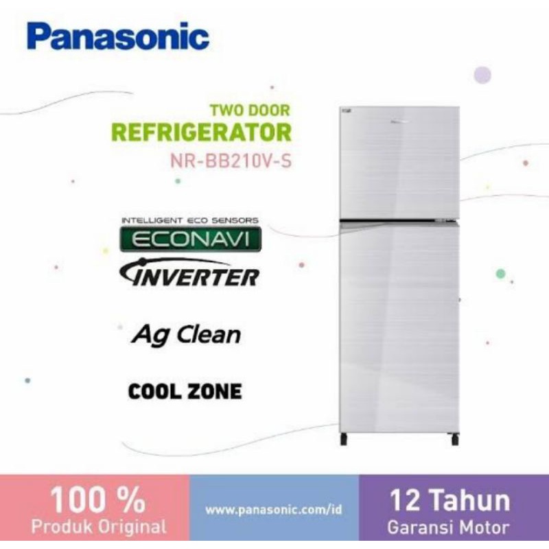KULKAS PANASONIC NR-BB210V-S 2 PINTU INVERTER ECONAVI