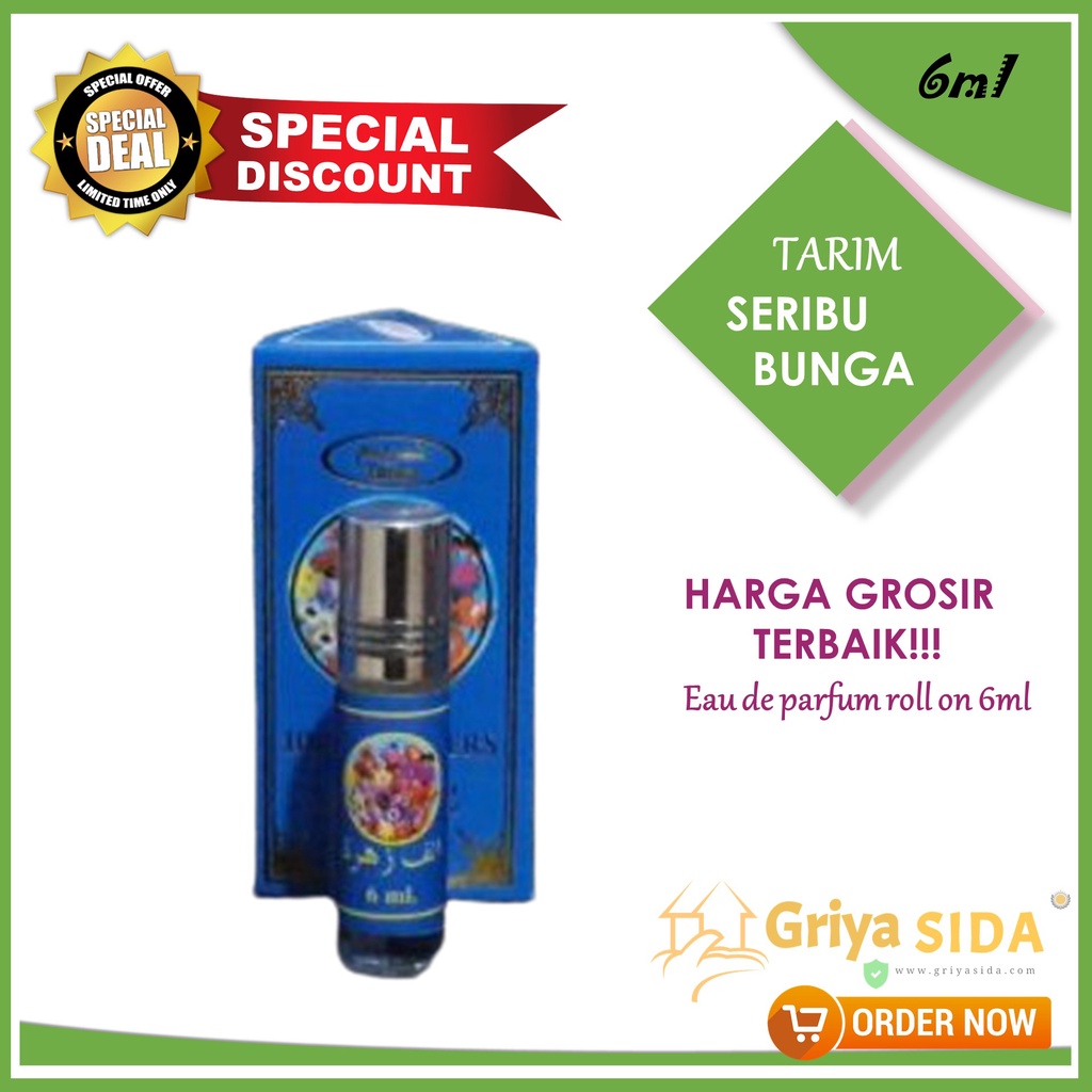 Parfum seribu bunga 6ml TARIM minyak wangi seribu bunga aroma mirip al rehab PROMO