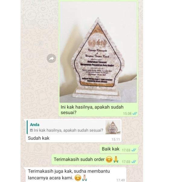 Dijamin Miring harga.. Cinderamata Vandel Plakat Marmer KKN,PKL,PPL,magang,Prakerin