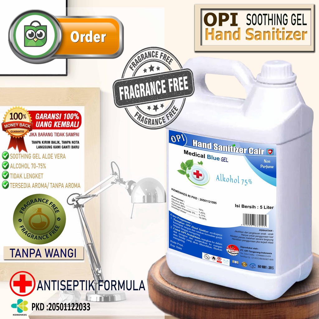 OPI medical hand sanitizer gel varian berat dari 500ml sampai dengan 5 Liter wangi bisa dipilih OT2925