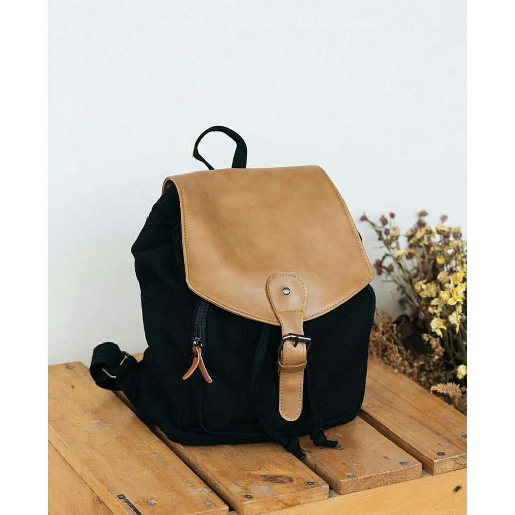 Tas Ransel Korea Kanvas Kulit Heejou Rashty