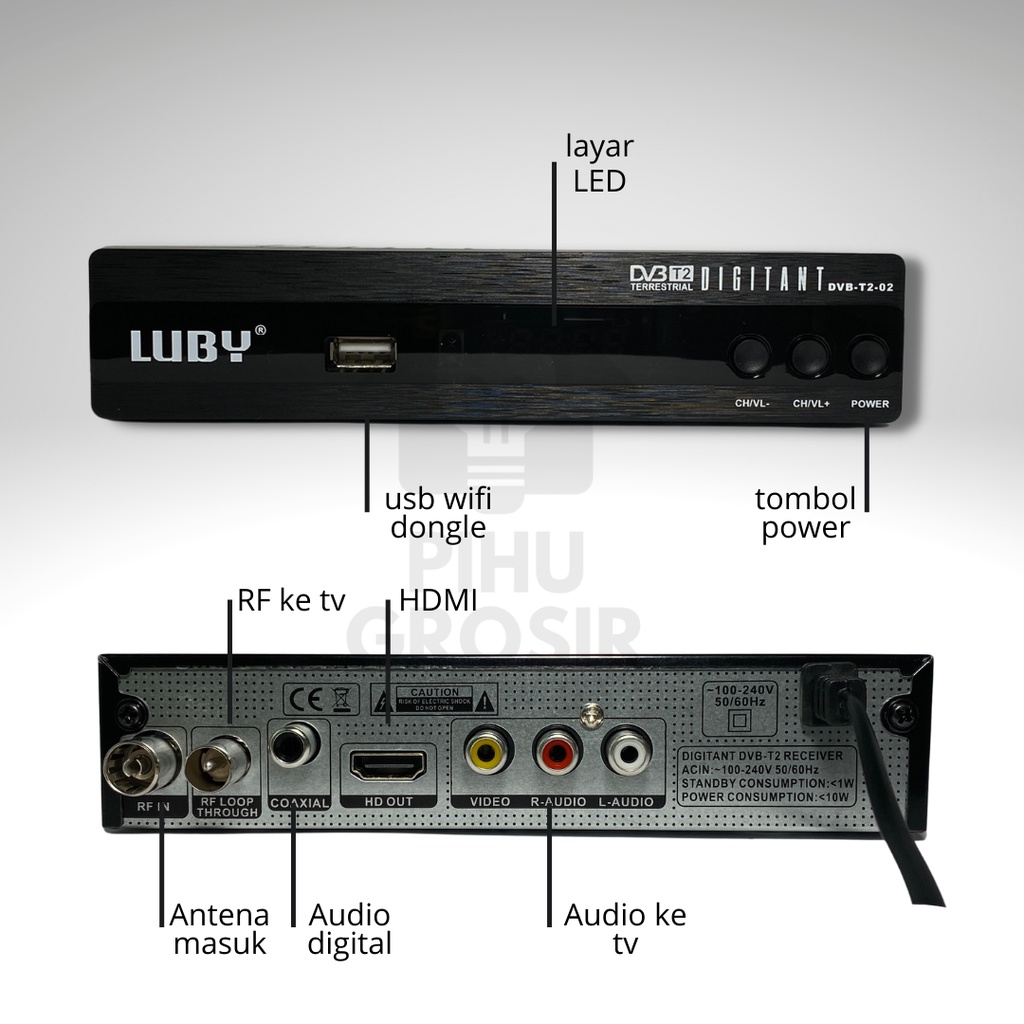 Luby Set Top Box T2-02 bergaransi dengan Youtube & Wifi-1