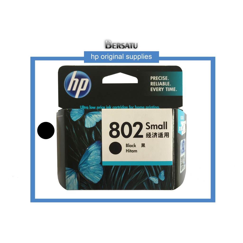 Tinta HP 802 Black Original ∬ Ink Cartridge Small Bk/Hitam hp802 CH561ZZ ♕ L0 SM Q1