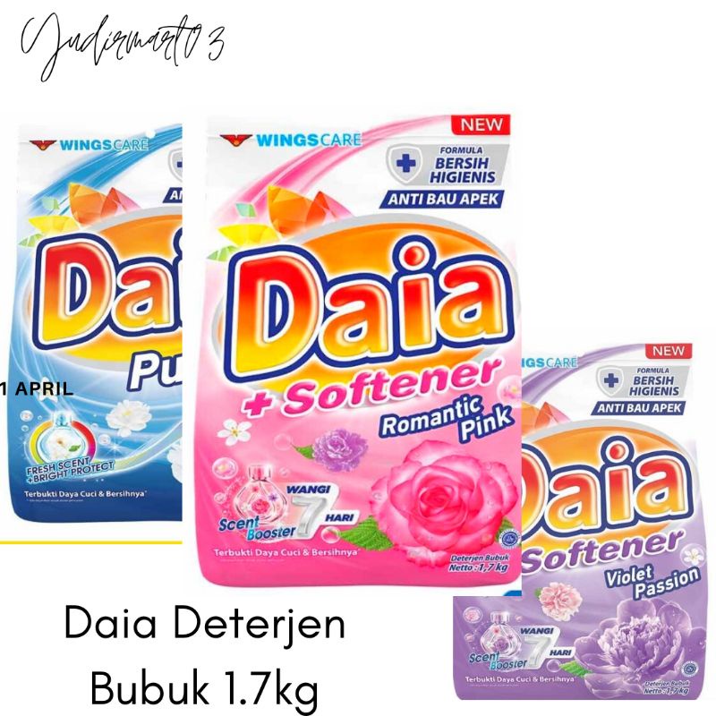 Daia Deterjen bubuk 1.7kg (Tidak ada hadiah piring)
