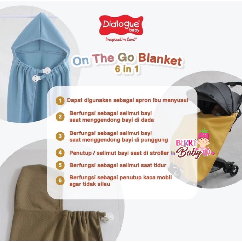 Dialogue Baby On The Go Blanket 6-in-1 Selimut Bayi Apron Menyusui Berry Mart