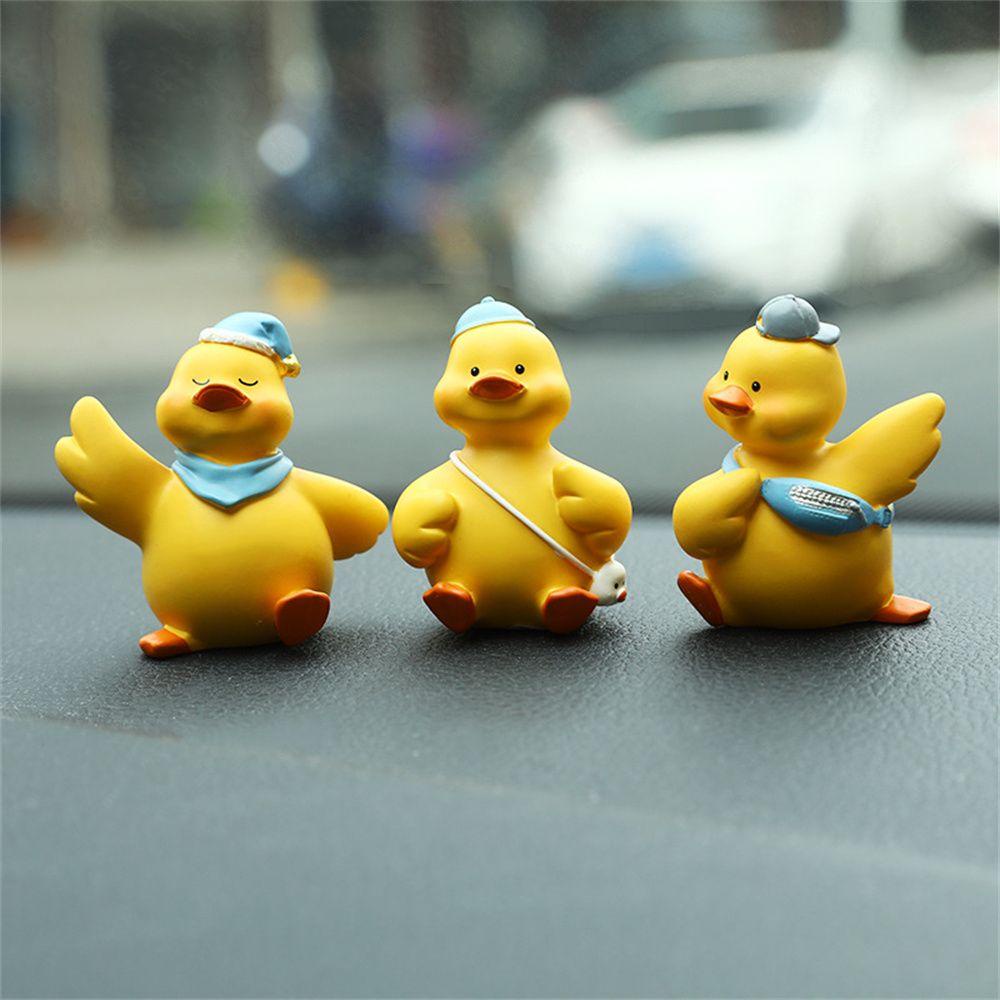 Augustina Bebek Kuning Ornamen Aksesoris Interior Untuk Anak Resin Mainan Lucu Lovely Car Decoration