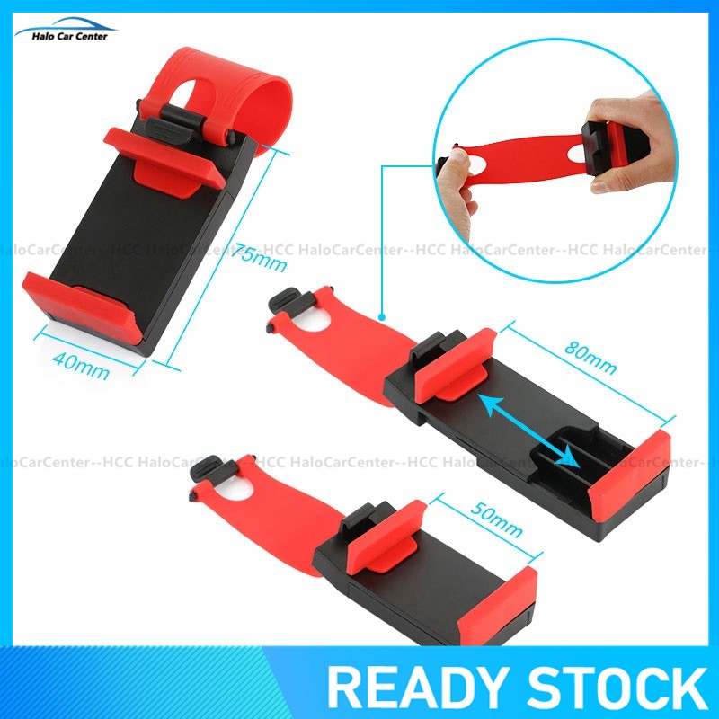 Stand Holder Handphone / HP / Tablet Universal Model Jepit Setir Mobil